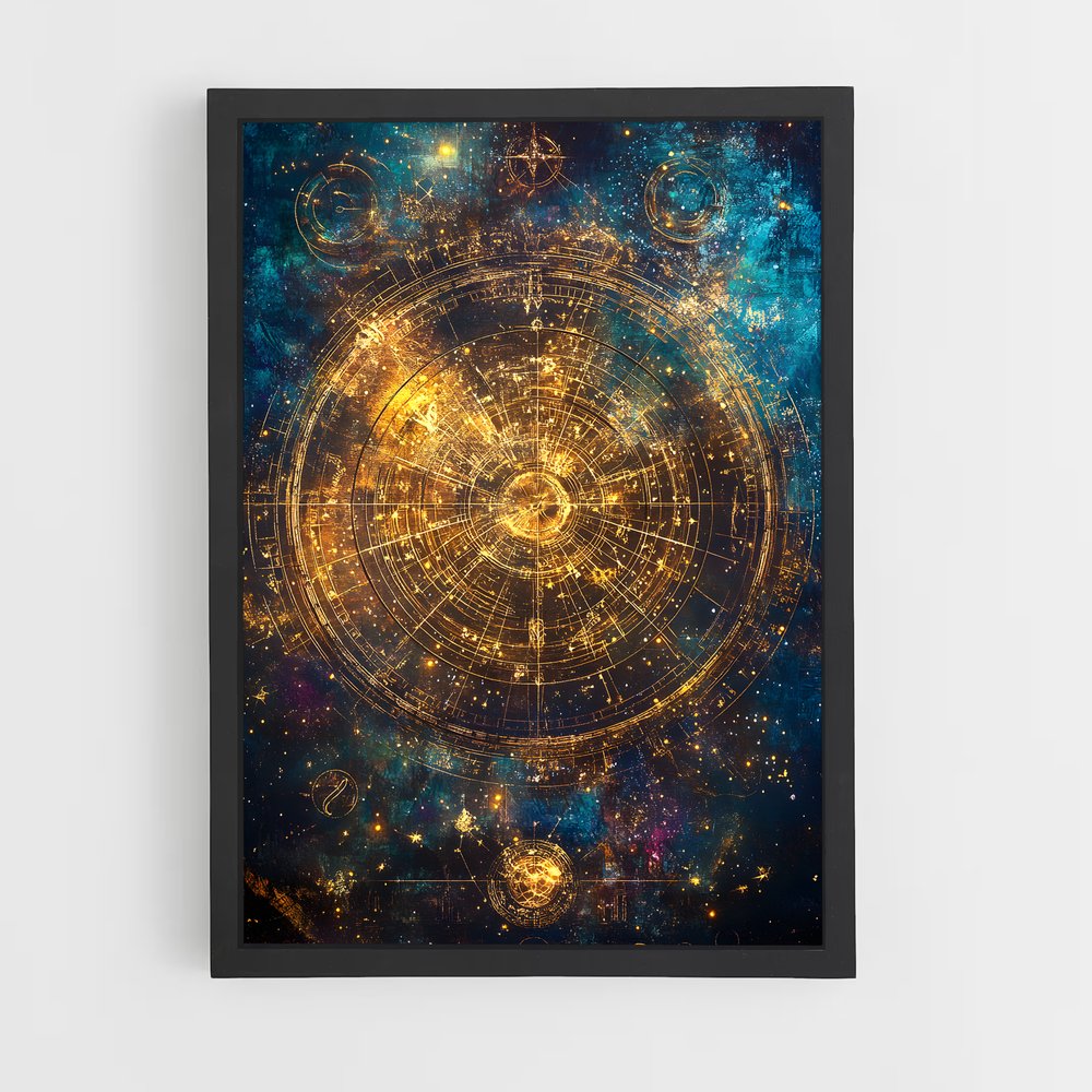 Poster Carte stellaire fascinante – affiche Espace rétro (vue 2)